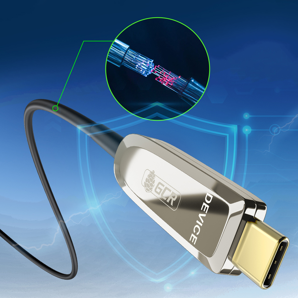 Оптический кабель USB-C до 15м с поддержкой 8K и быстрой зарядкой 60W/100W